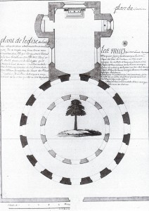 Schémas du Temple de Lanleff - Christophe Paul, sire de Robien, "Histoire ancienne et naturelle de la province de Bretagne"